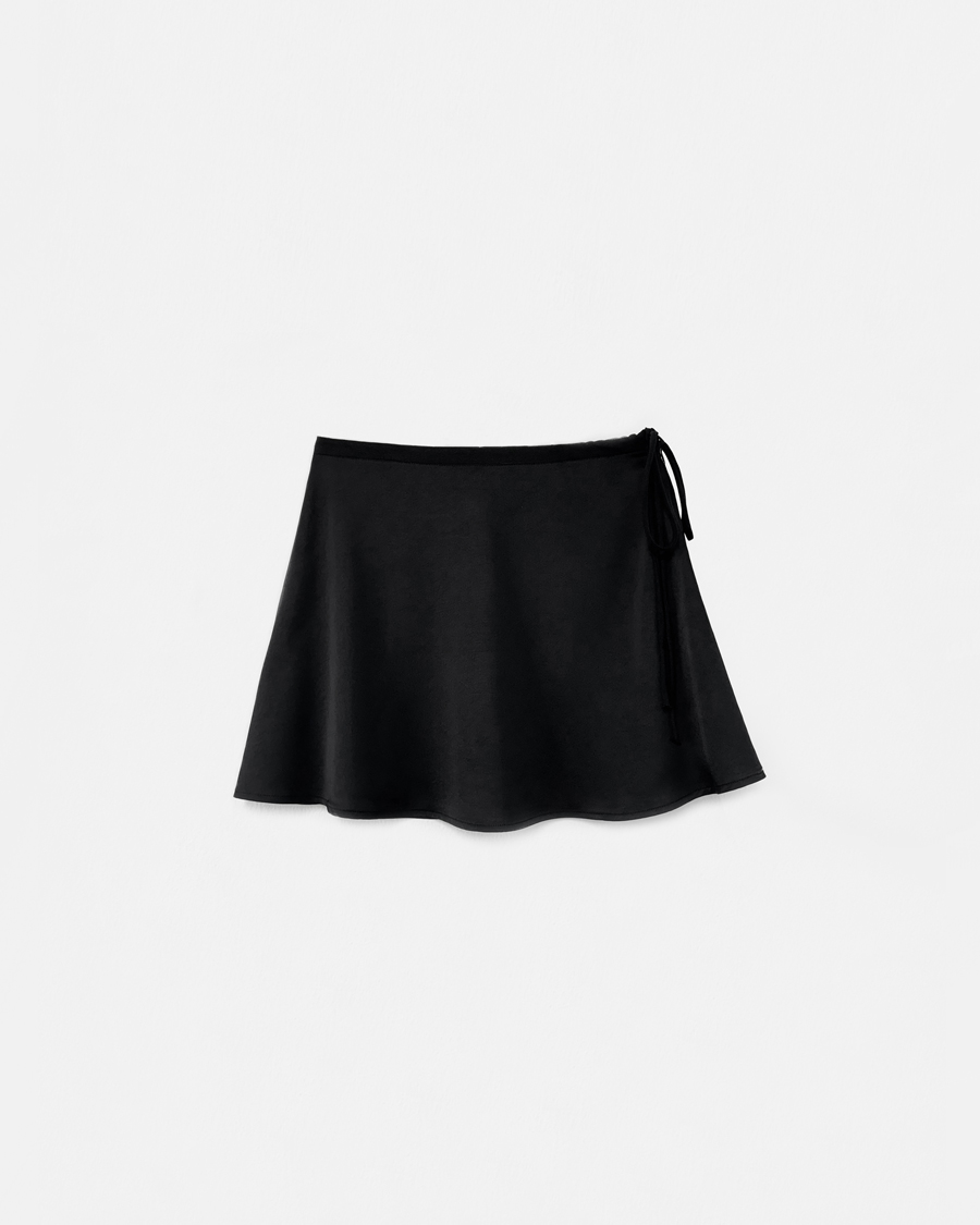 [2ND]Sheer satin skirts(2color)